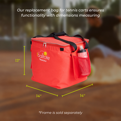 Racket Pets Ball Tote - Orange Replacement Bag for Tennis and Pickleball Pro Teaching Cart