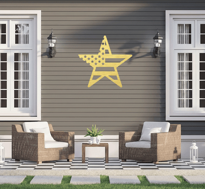 MetalPlex - American Flag Star - Metal Wall Art
