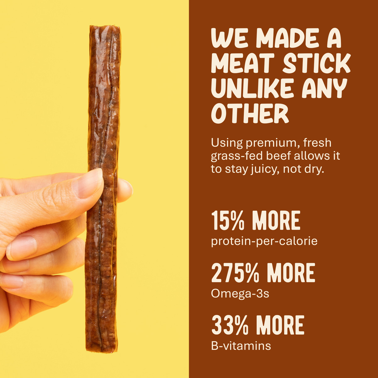 Grazly  Plain Beef Meat Sticks - 100% Grass-Fed & Finished