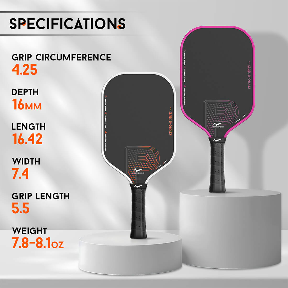 Warping Point Keystone Pickleball Paddle –  White