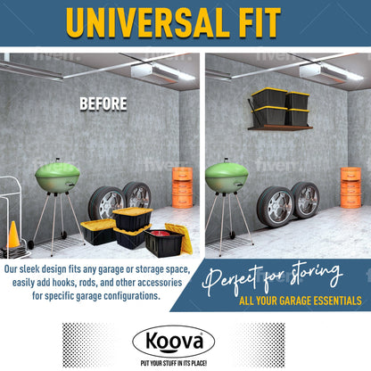 Koova - DIY Garage Shelving Kit - Wood Not Included