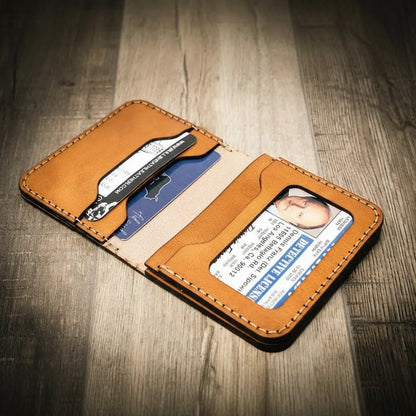 Bull Sheath Leather Minimalist Badge Wallet