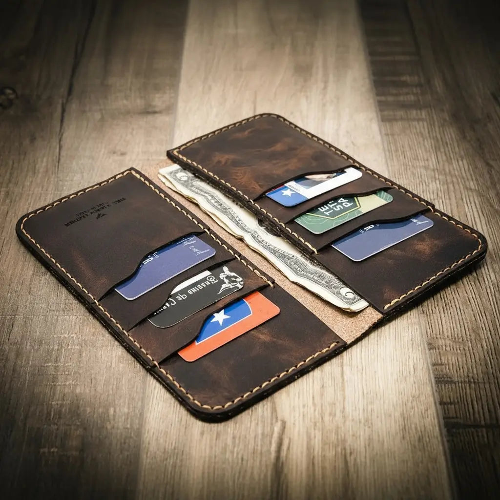 Bull Sheath Leather Western Long Wallet