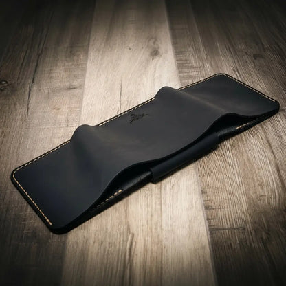 Bull Sheath Leather Badge Trifold Wallet