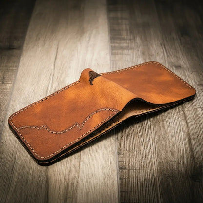 Bull Sheath Leather Western Bifold Wallet