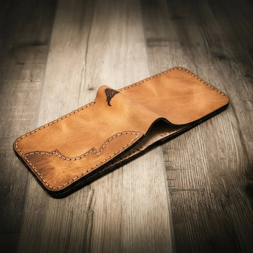 Bull Sheath Leather Western Bifold Wallet