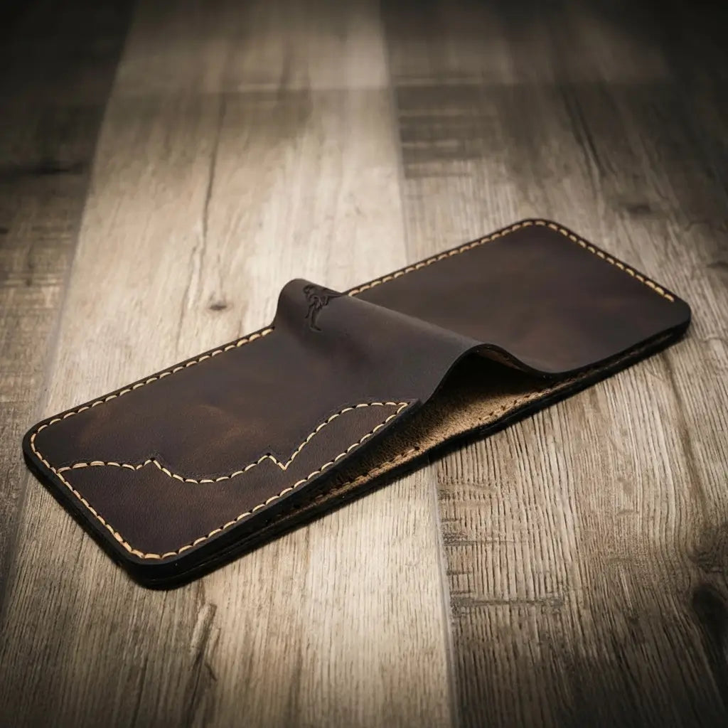 Bull Sheath Leather Western Bifold Wallet