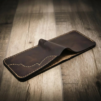 Bull Sheath Leather Western Bifold Wallet