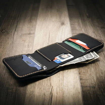 Bull Sheath Leather Western Trifold Wallet