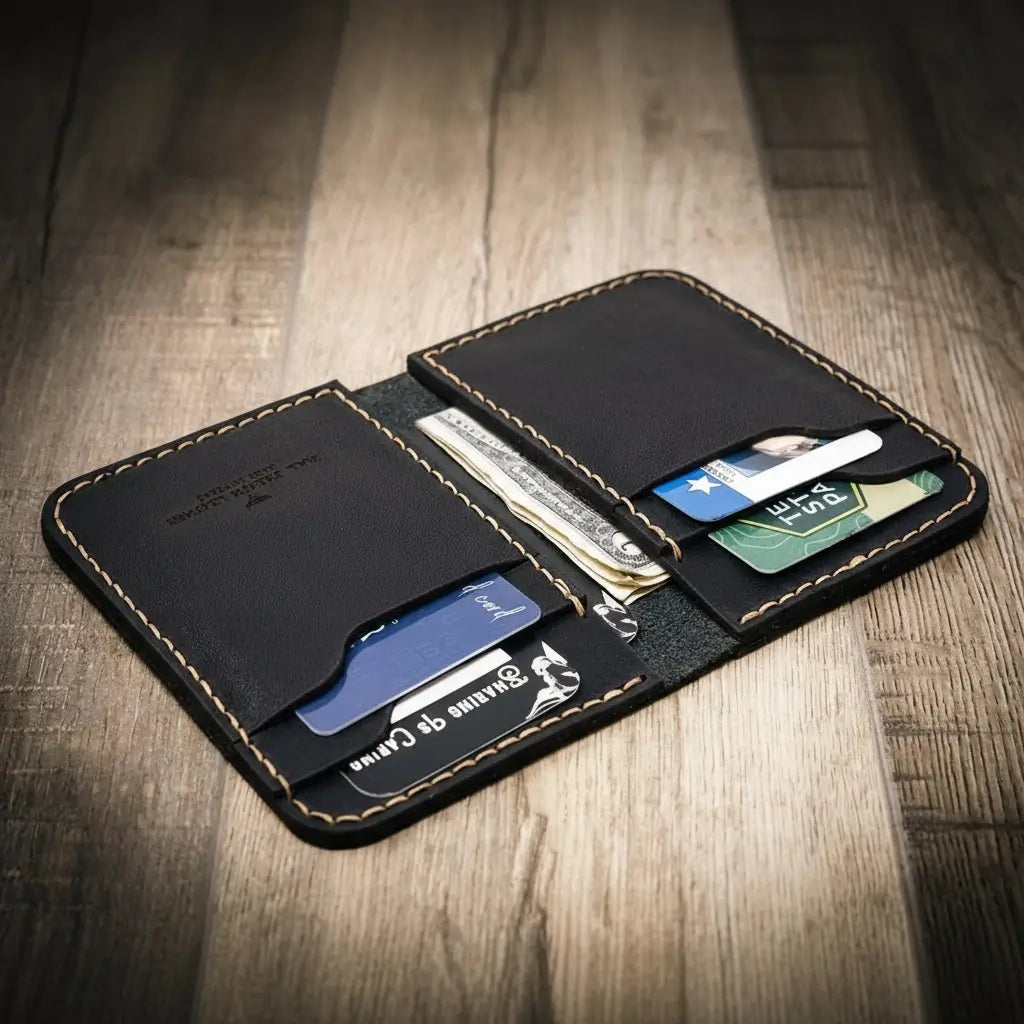 Bull Sheath Leather Western Vertical Wallet