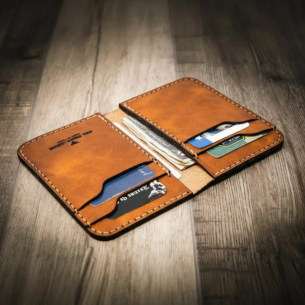 Bull Sheath Leather Western Vertical Wallet