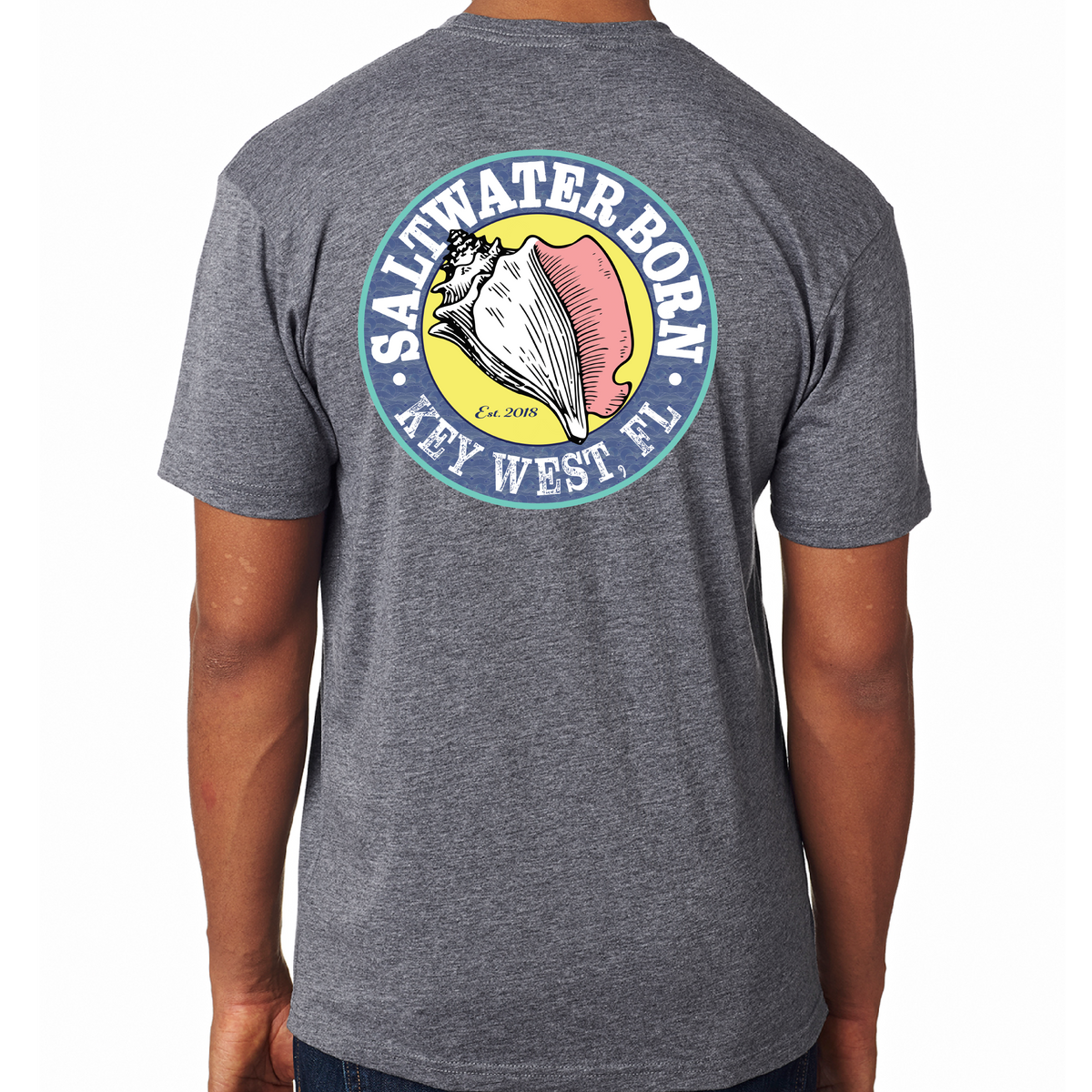 Saltwater Born Miami Orange and Green Soft Tee