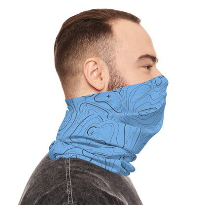 Texas Rigged Tees Contour Lines — Unisex Neck Gaiter (SPF 50+)