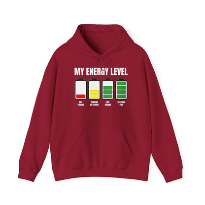 Texas Rigged Tees My Energy Level — Unisex Hooded Sweatshirt