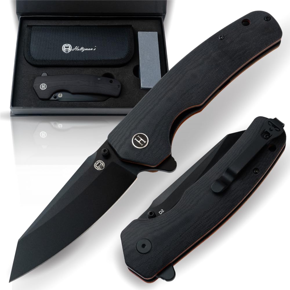 Holtzman's Gorilla Survival The Clip Point Folding Pocket Knife Giftset for Men and Women (Grey and Red)