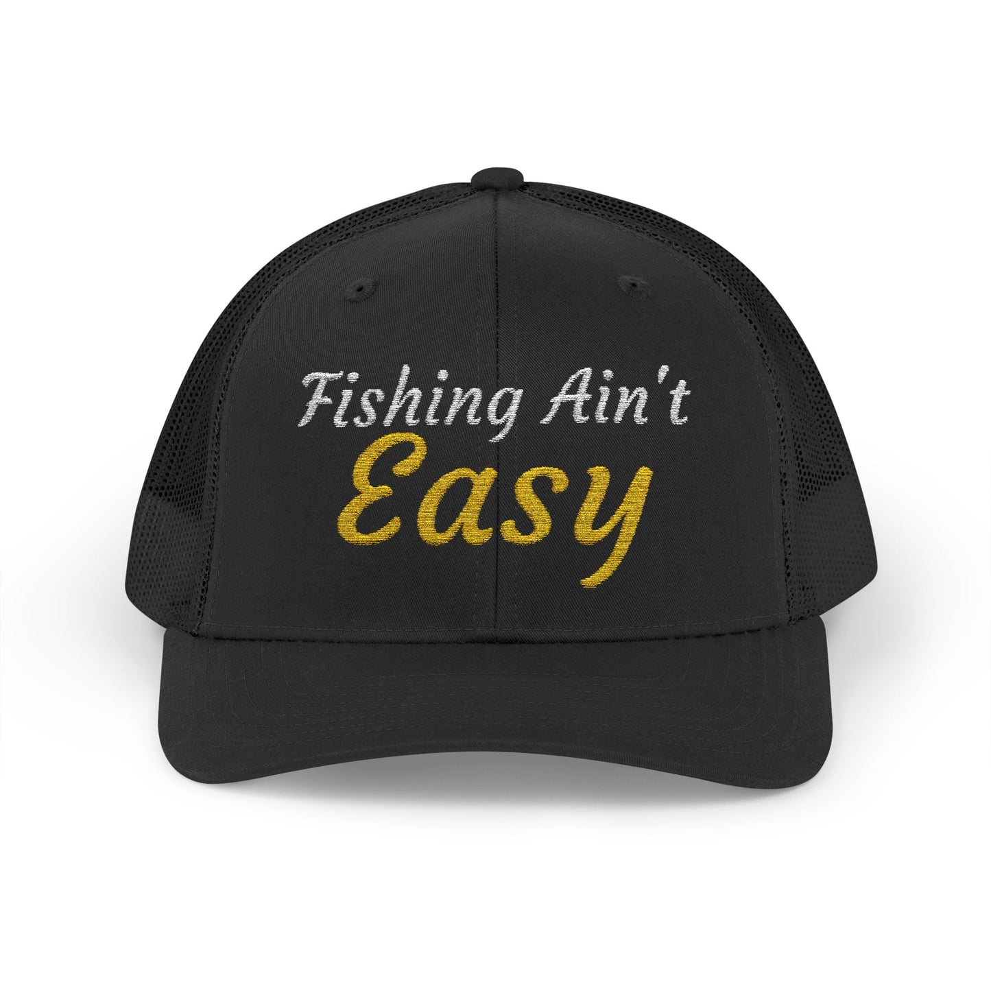 Texas Rigged Tees Fishing Ain't Easy — Embroidered Baseball Cap