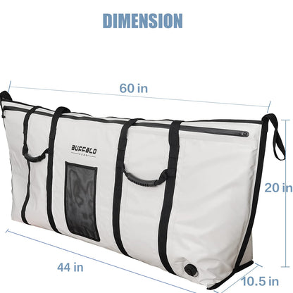 Buffalo Gear 60x20'' Fish Cooler Bag With YKK Zipper, Flat Bottom