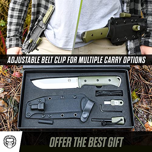 Holtzman's Gorilla Survival The Bushwhacker D2 Steel Bushcraft Survival Knife Gift Set (Selection)