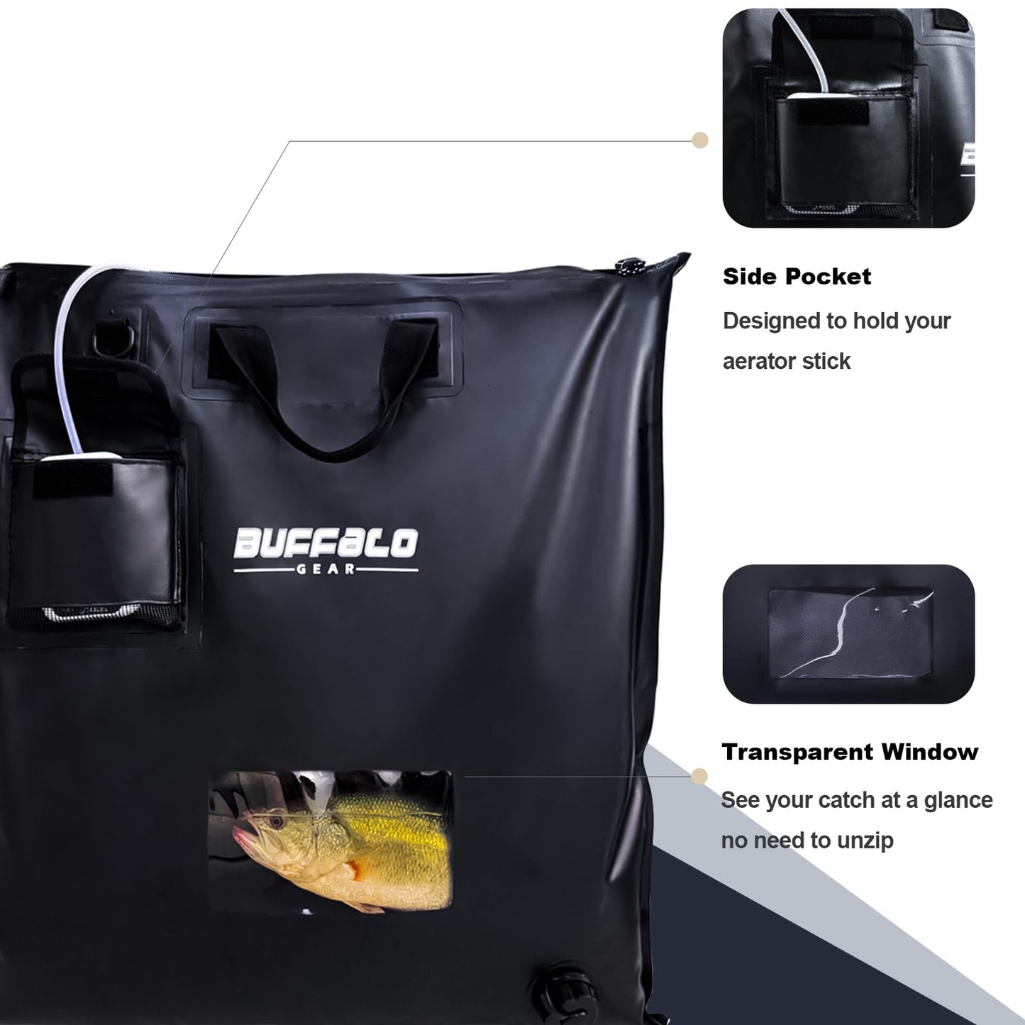 Buffalo Gear 25'' Waterproof Fish Bag with Aerator Pocket