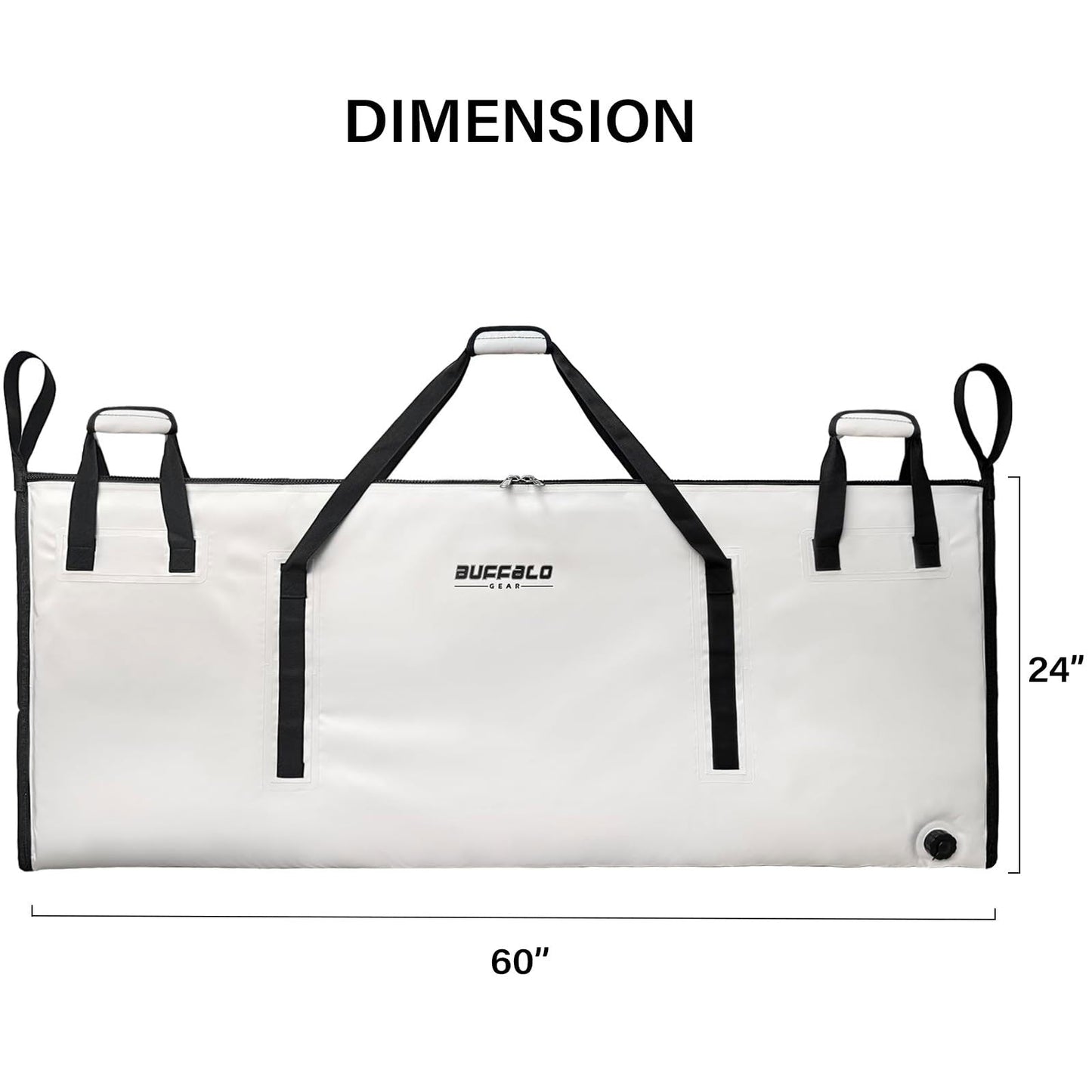 Buffalo Gear 60x24'' Fish Cooler Bag with YKK Zipper