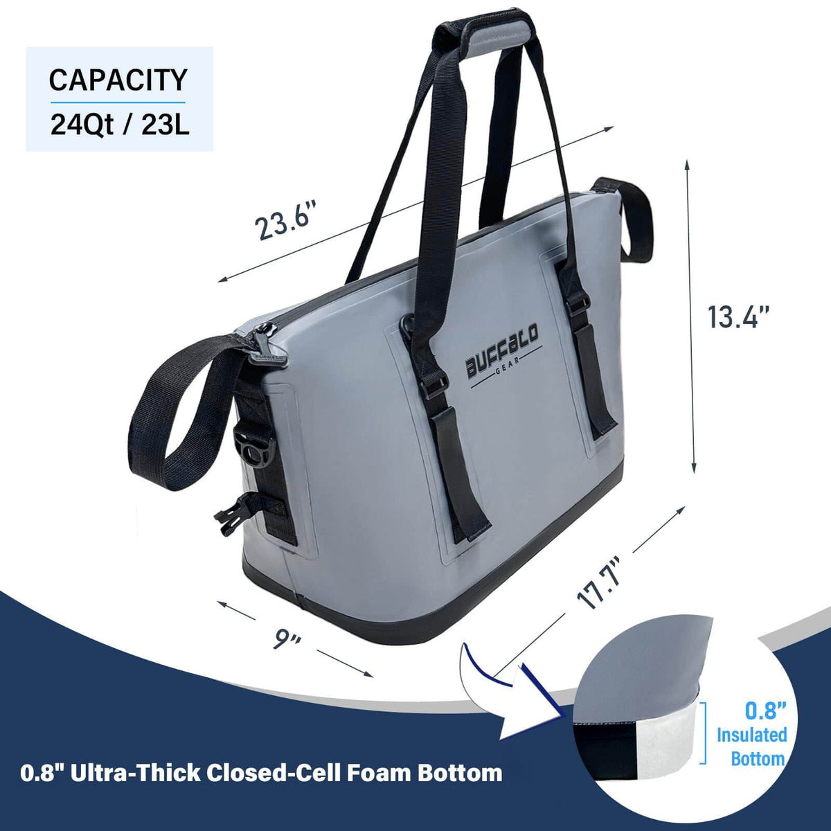 Buffalo Gear 24QT Seamless Insulated Fish Cooler Bag