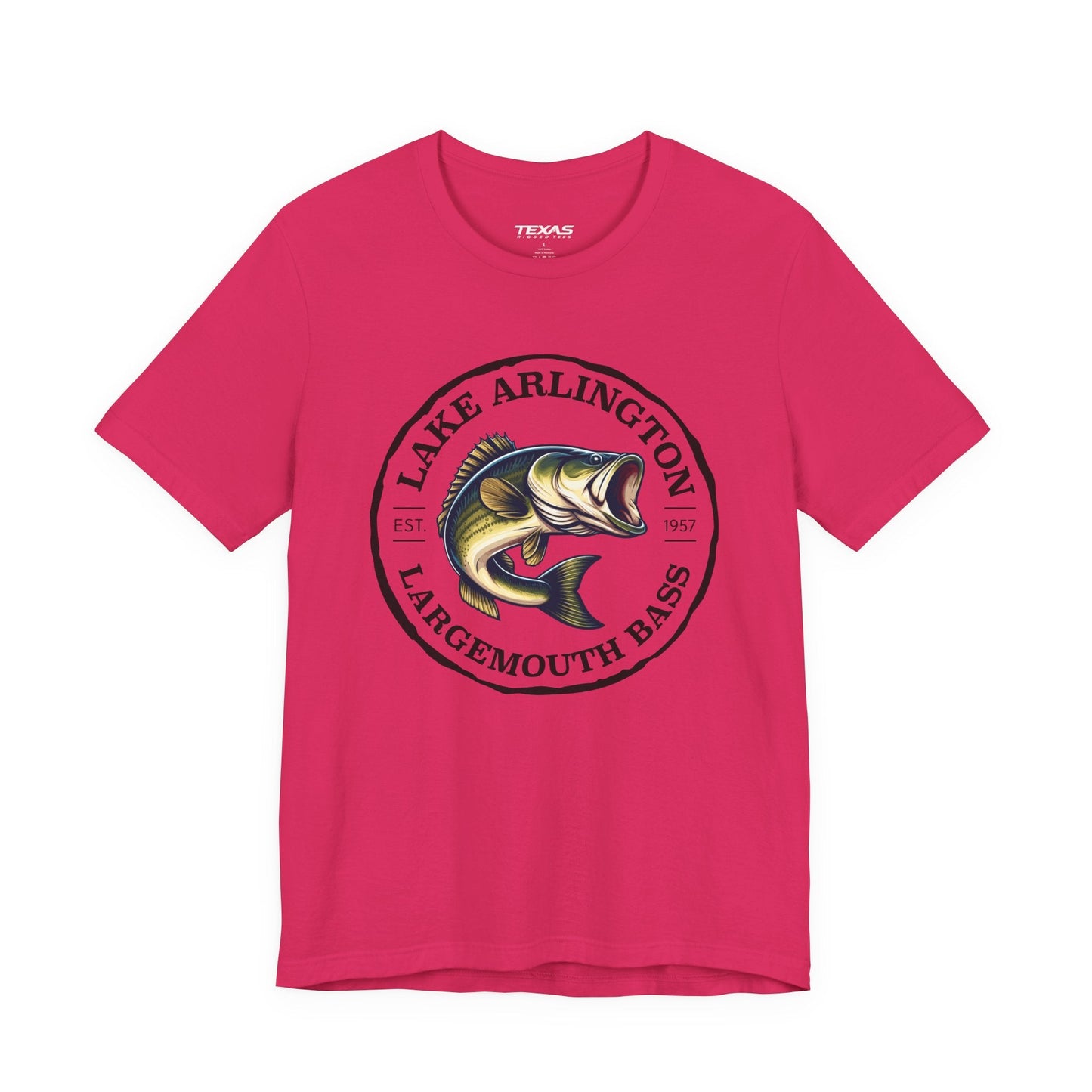 Texas Rigged Tees Lake Arlington Largemouth Bass — Unisex Cotton Tee