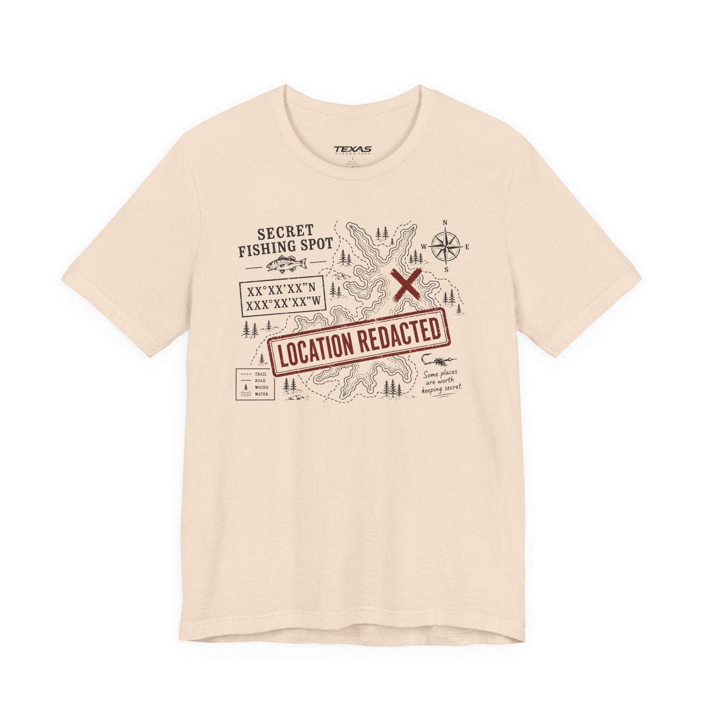 Texas Rigged Tees Secret Fishing Spot — Unisex Cotton Tee
