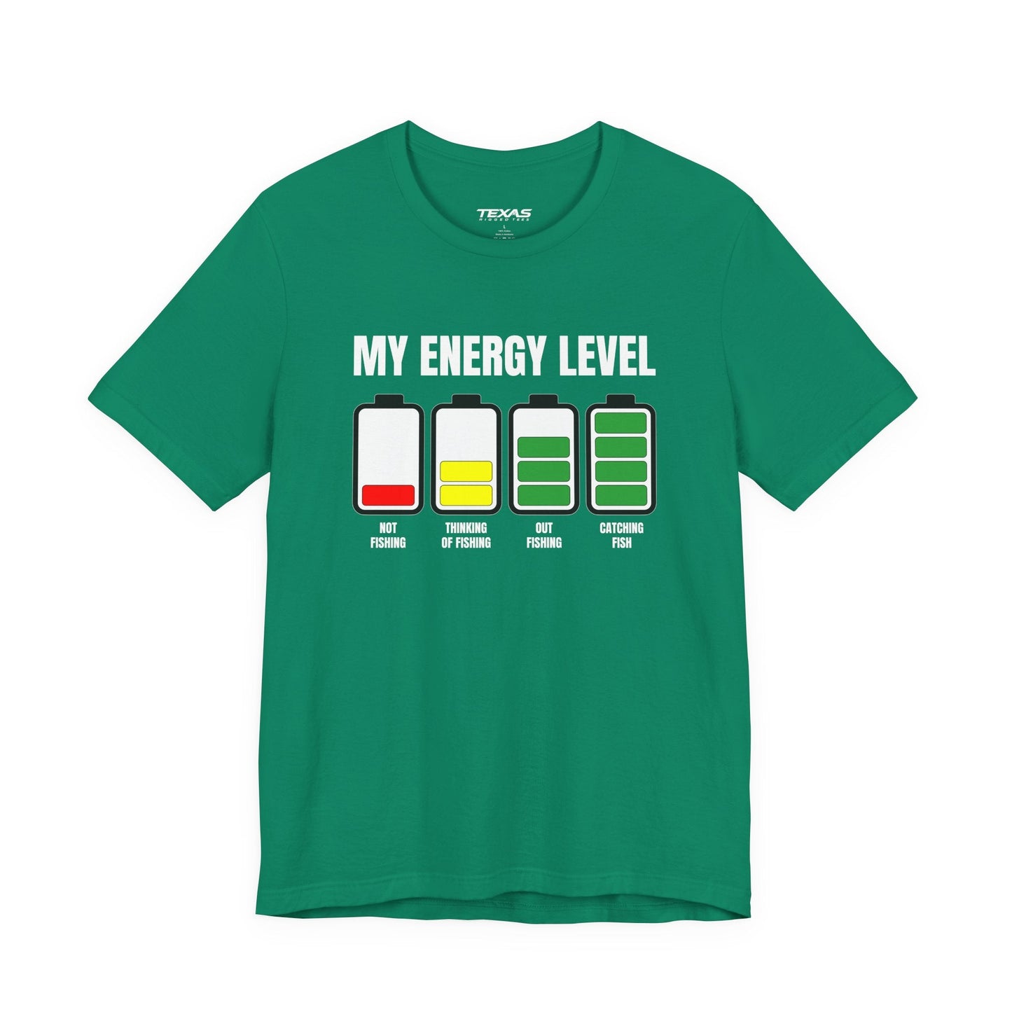 Texas Rigged Tees My Energy Level — Unisex Cotton Tee