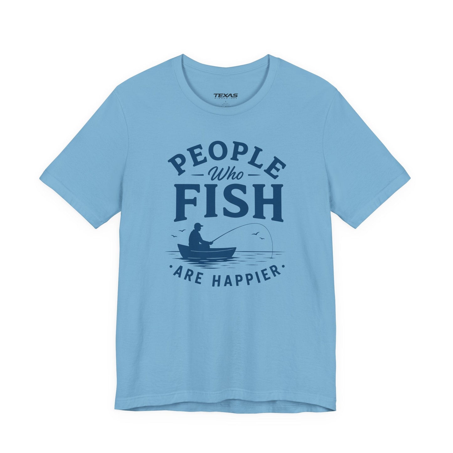 Texas Rigged Tees People Who Fish Are Happier — Unisex Cotton Tee