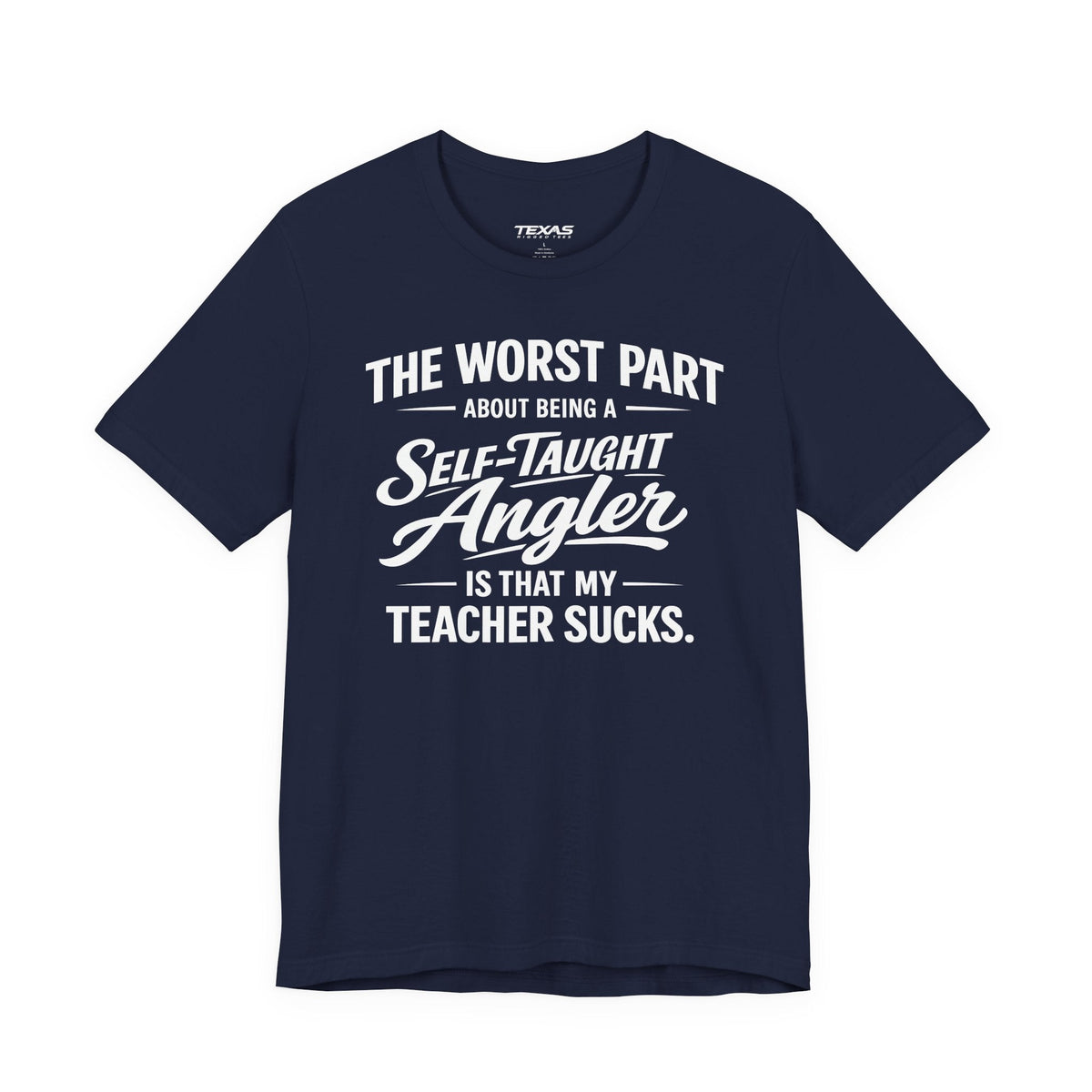 Texas Rigged Tees Self-Taught Angler — Unisex Cotton Tee