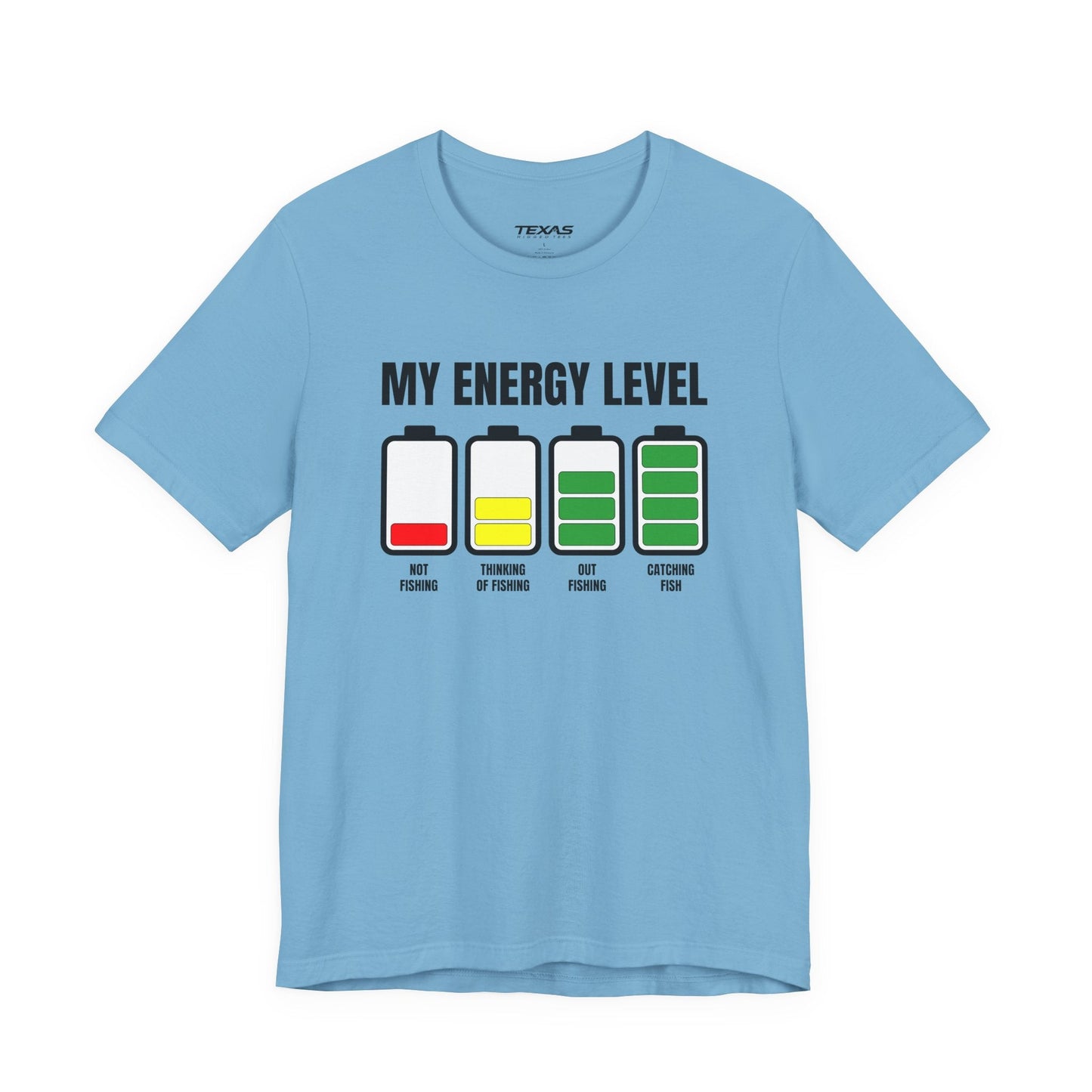Texas Rigged Tees My Energy Level — Unisex Cotton Tee