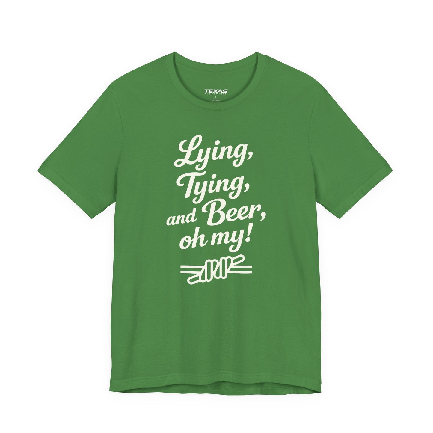 Texas Rigged Tees Lying, Tying, and Beer, Oh My! — Unisex Cotton Tee