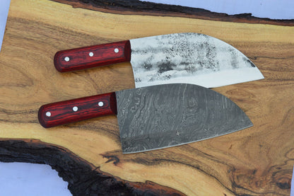 KBS Knives Full Tang Custom Handmade Damascus Steel Chef / Chopper Knife