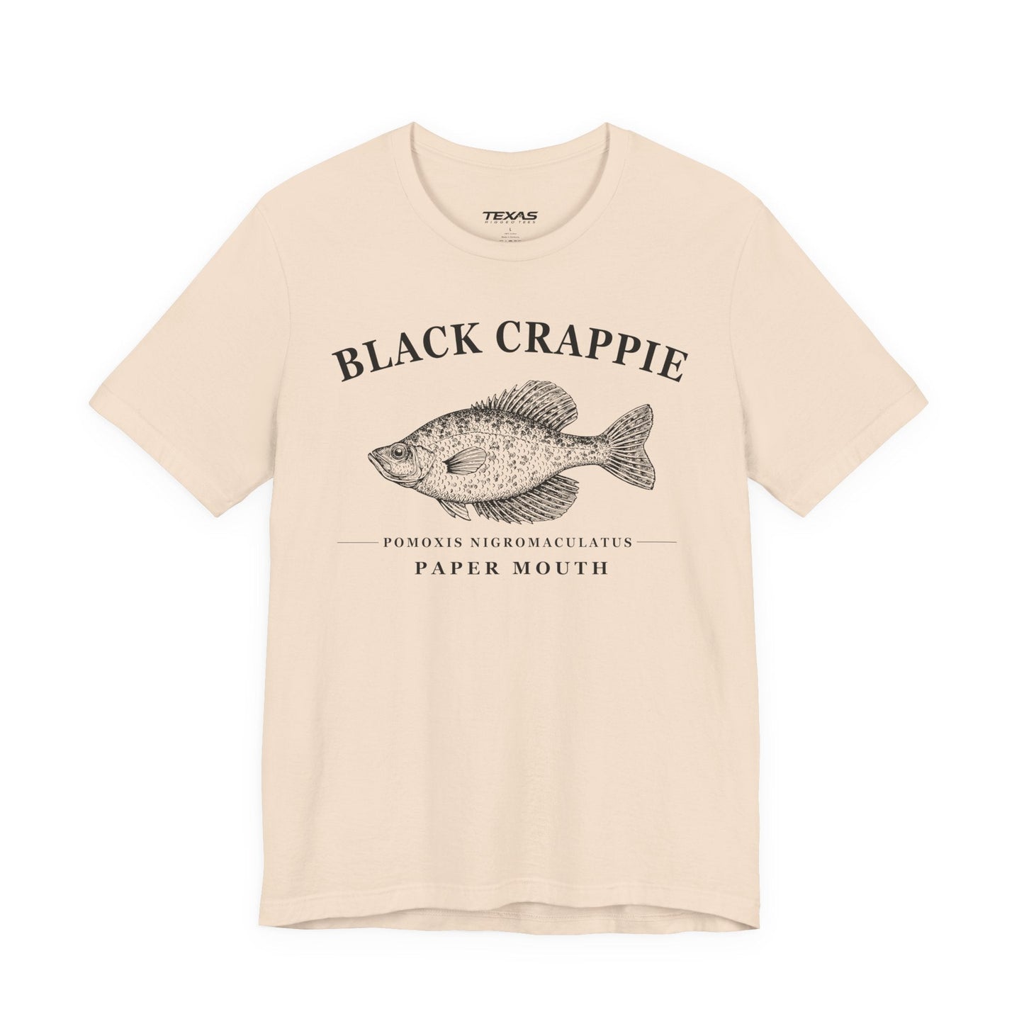 Texas Rigged Tees Black Crappie — Unisex Cotton Tee