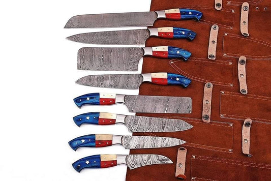 KBS Knives 08 PCS Custom Handmade Damascus Kitchen Set