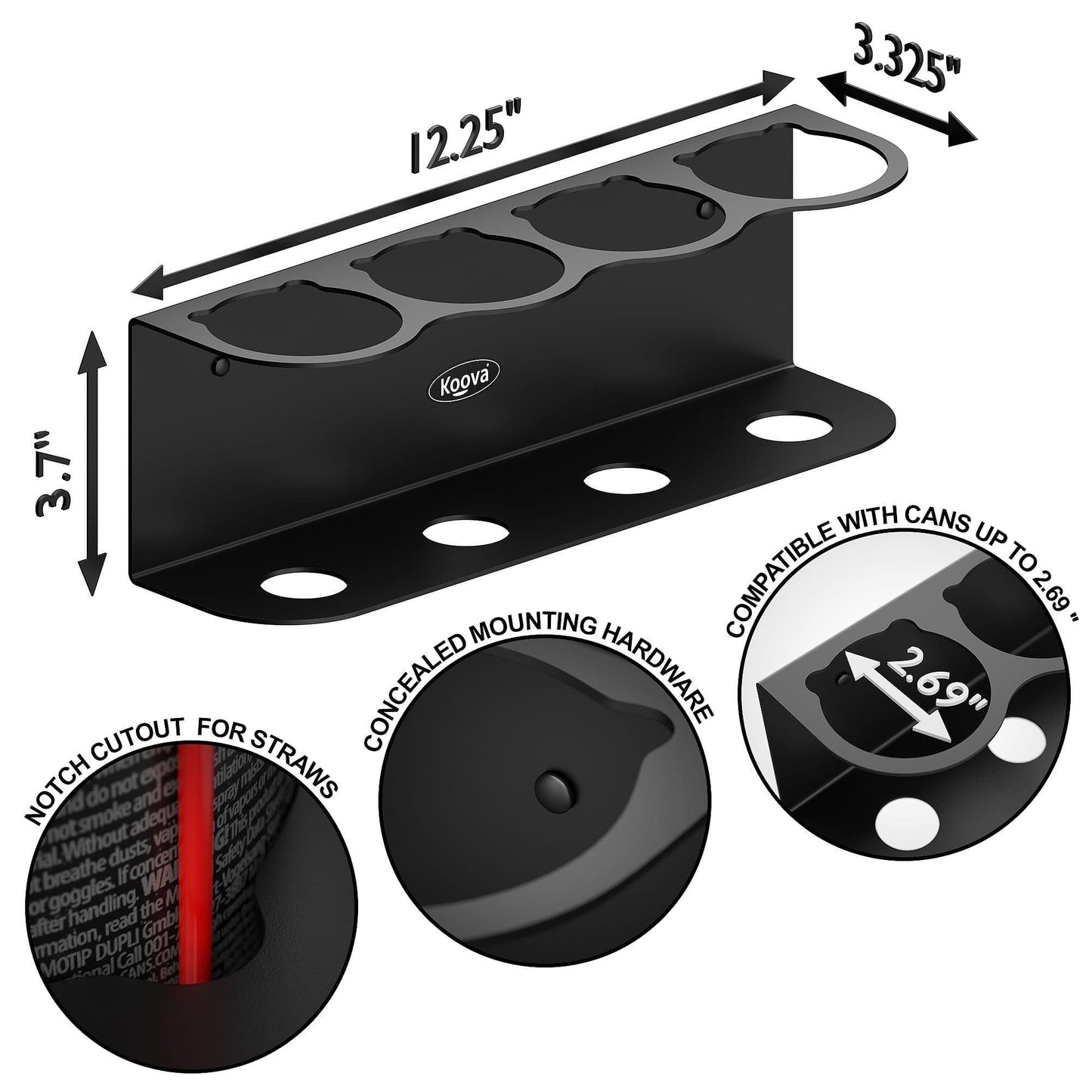 Koova - Aerosol Spray Can Holder - 4 Can