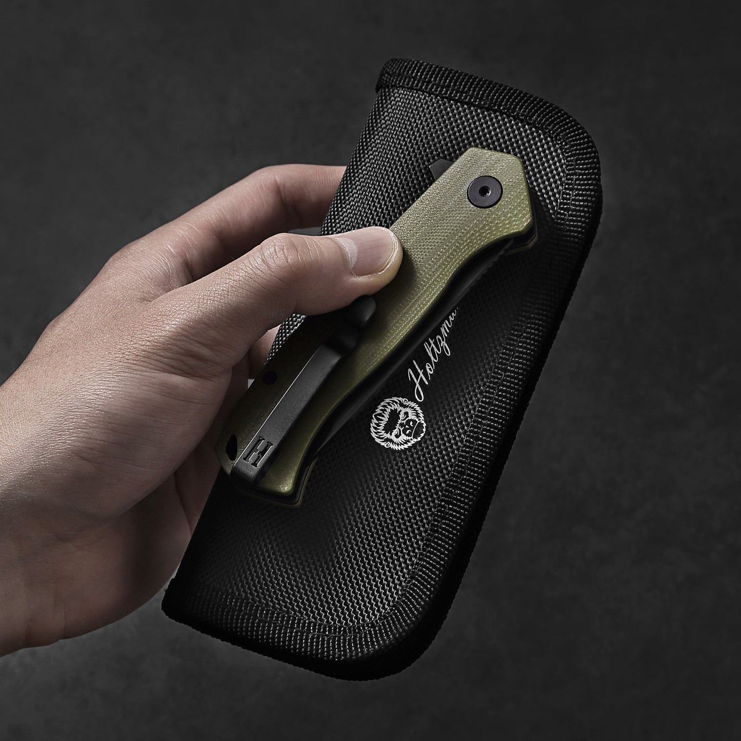Holtzman's Gorilla Survival The Pathfinder Folding Pocket Knife Giftset for Men and Women (Green and Silver)