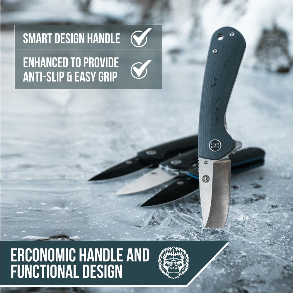 Holtzman's Survival The Peasant Folding Pocket Knife Giftset for Men and Women (Red and Grey)