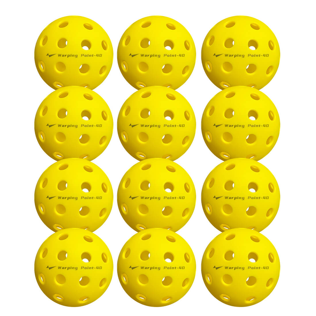 Warping Point Outdoor Practice Pickleballs - Yellow