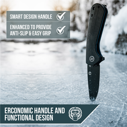 Holtzman's Survival The Peasant Folding Pocket Knife Giftset for Men and Women (Black and Blue)