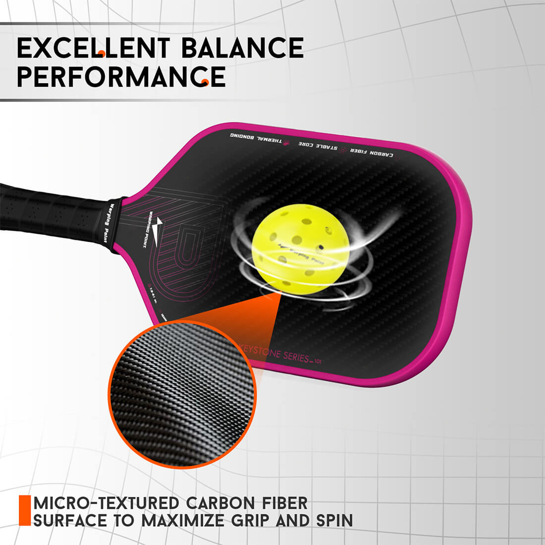 Warping Point Keystone Pickleball Paddle - Rose Gold