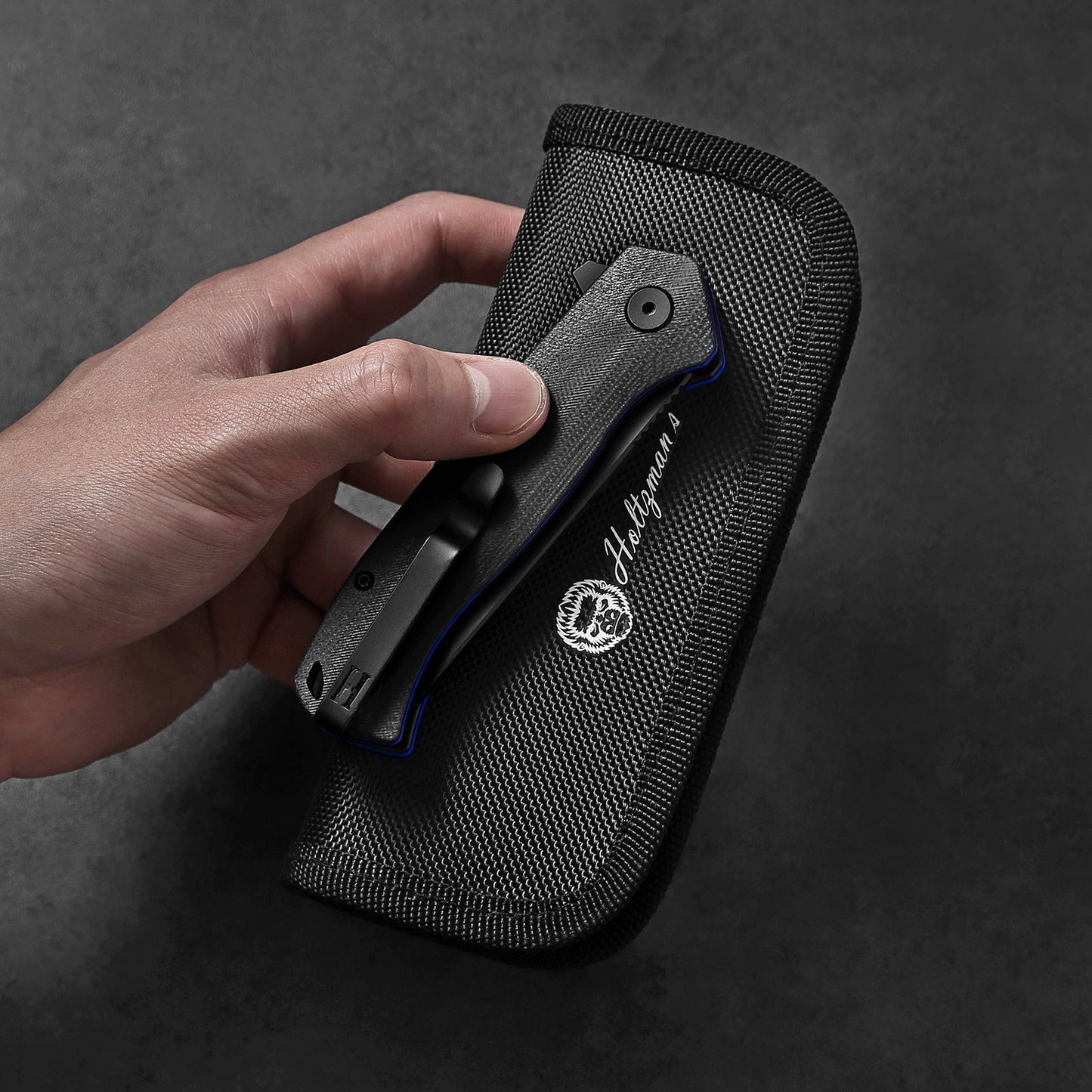 Holtzman's Gorilla Survival The Pathfinder Folding Pocket Holtzman's Gorilla Survival Knife Giftset for Men and Women (Black and Blue)