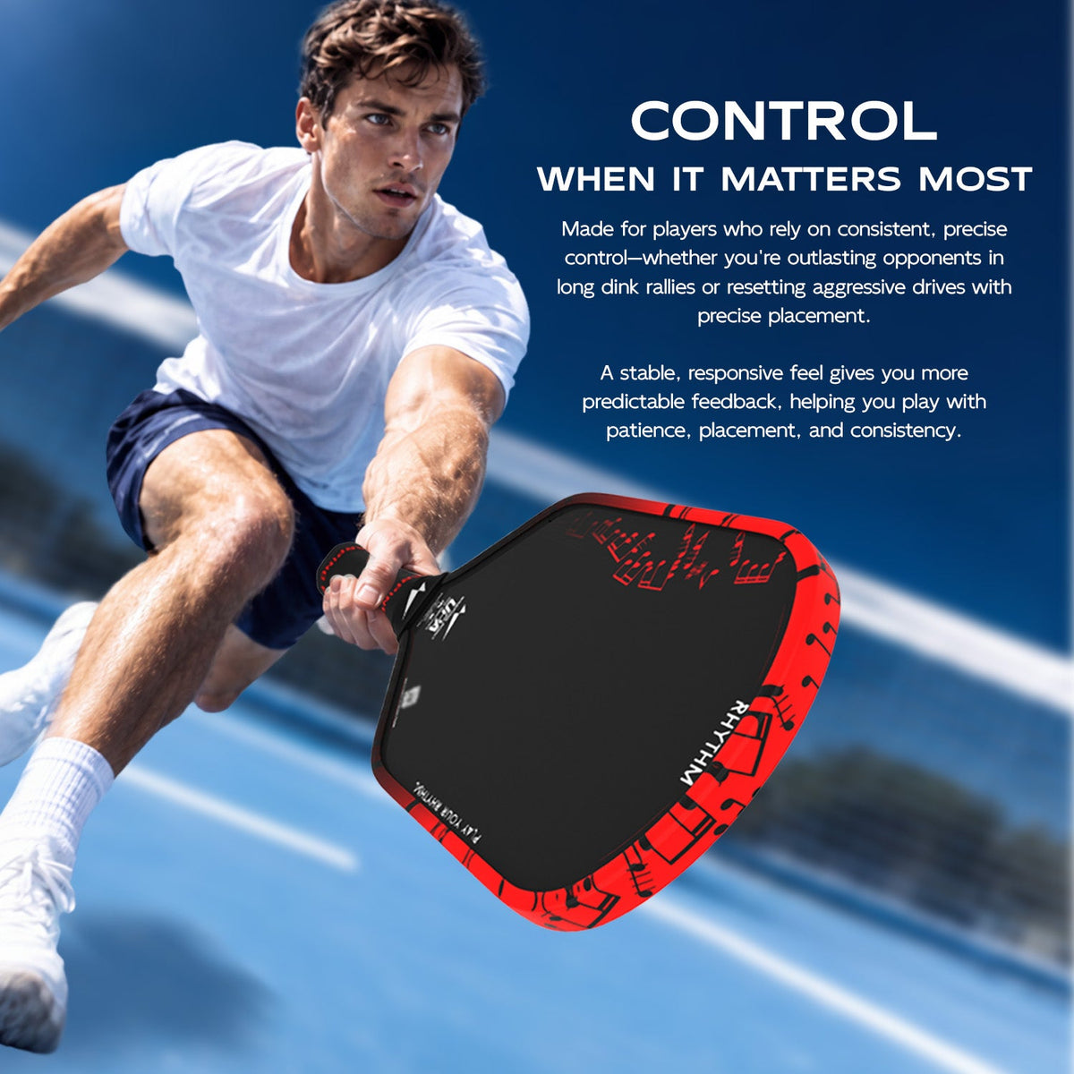 Warping Point Rhythm Hybrid Pickleball Paddle – Red