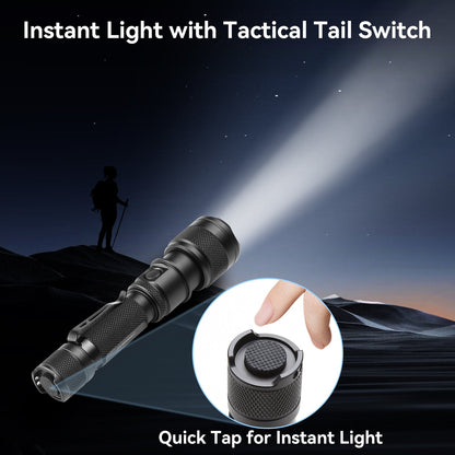 Powertac FlexBeam- 1200 Lumen Adjustable Beam Rechargeable Flashlight