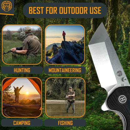 Holtzman's Gorilla Survival The Pioneer Folding Pocket Knife Giftset for Men and Women (Silver and Black)