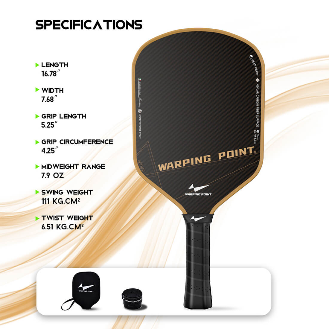Warping Point Aether Pickleball Paddle - Hybrid