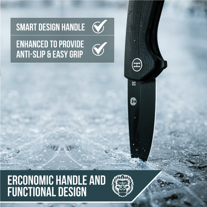 Holtzman's Survival The Peasant Folding Pocket Knife Giftset for Men and Women (Black)