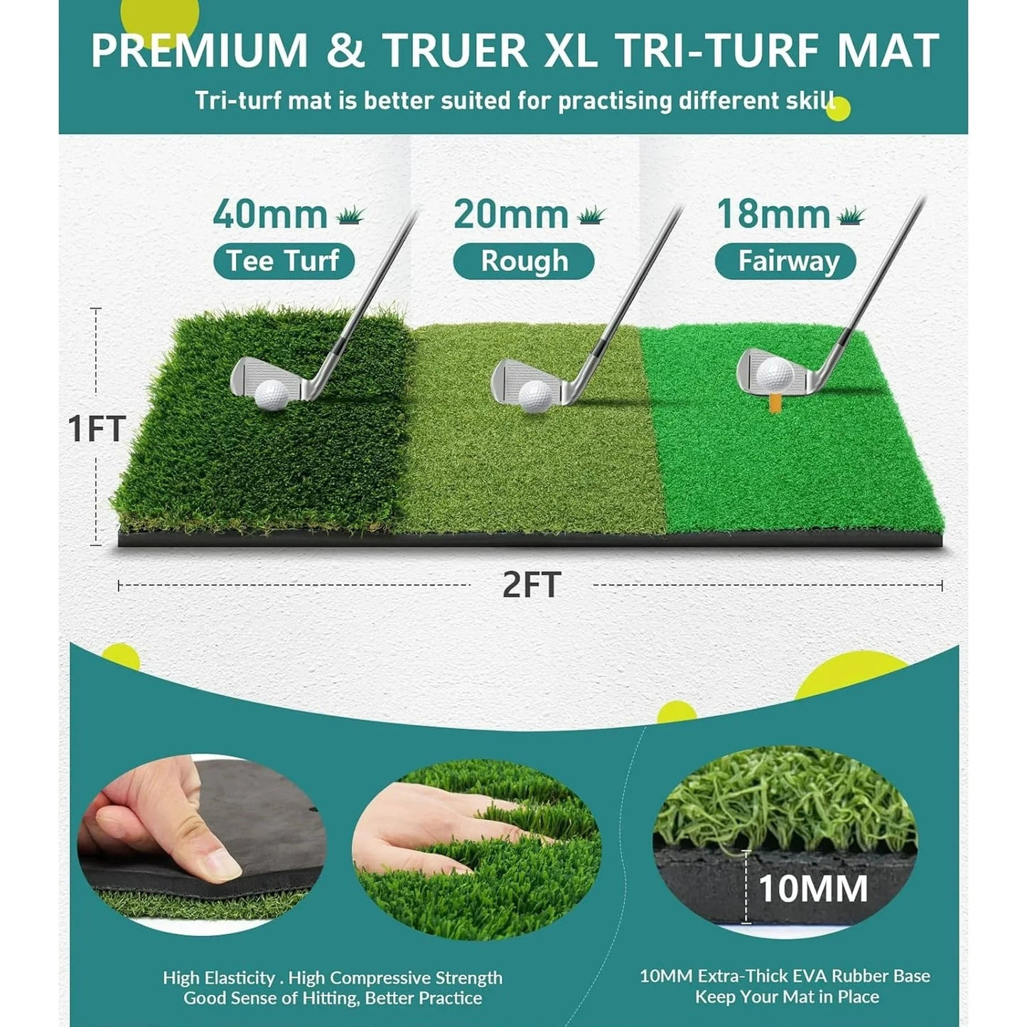 DCUTIE 10x7FT Golf Practice Net with Mat & Target – Backyard Driving & Chipping Aid