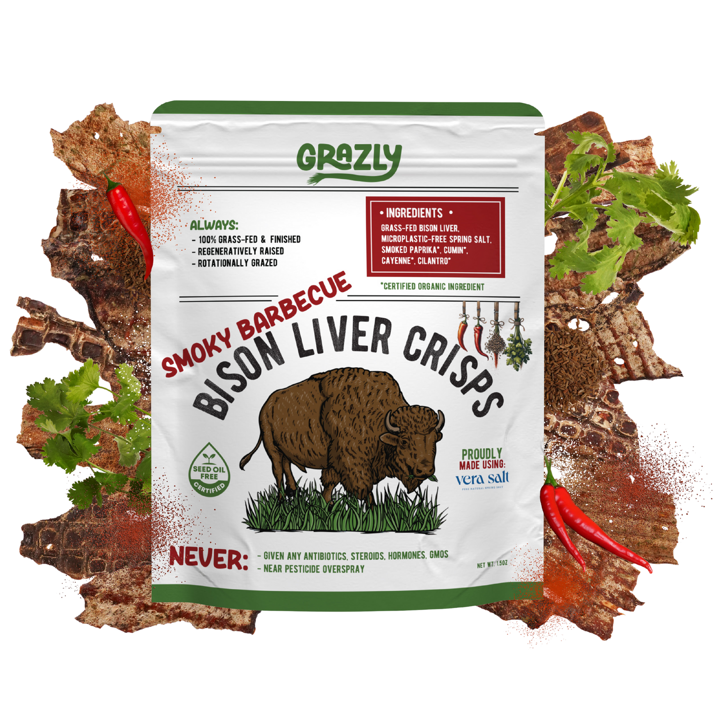 Grazly  Bison Liver Crisps - 100% Grass-Fed/Finished