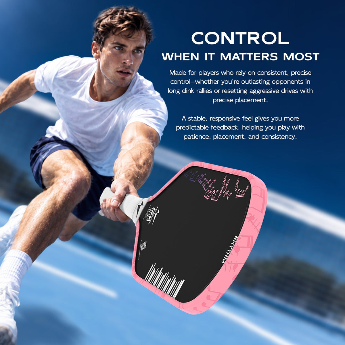 Warping Point Rhythm Hybrid Pickleball Paddle – Pink